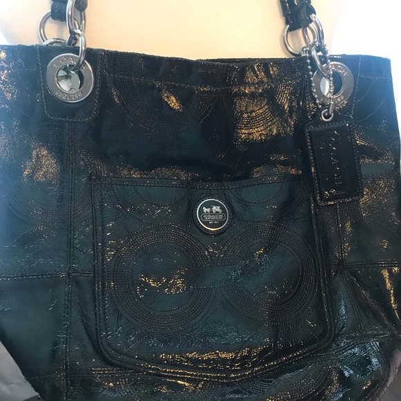 COACH~ Patent Leather Tote/Shoulder Bag - Picture 2 of 8